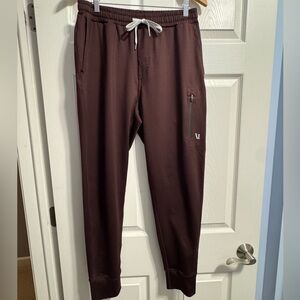 Vuori Burgundy Sunday Performance Joggers with Zipper Pocket